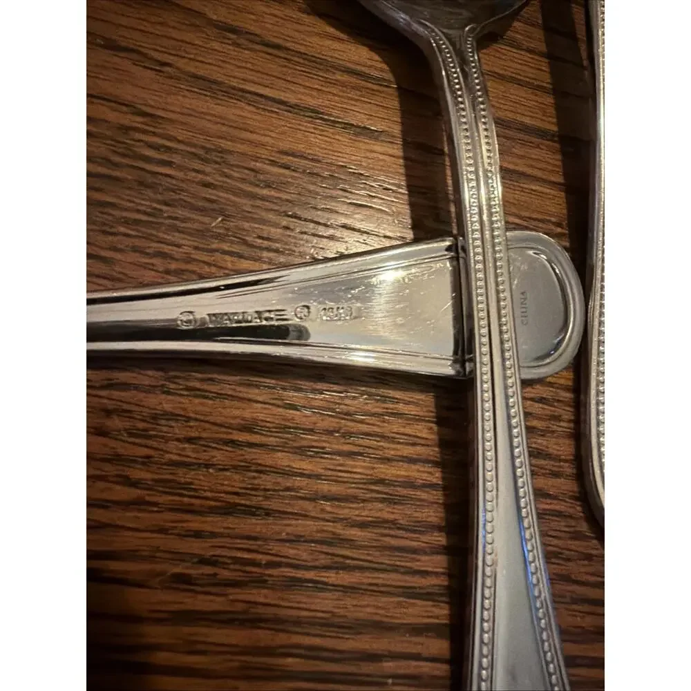 10 Soup Spoons CONTINENTAL BEAD Wallace 18/10 Stainless Replacements Tablespoon